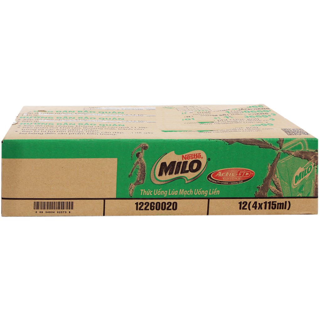 Thùng 48 Hộp Milo Lúa Mạch 115ml