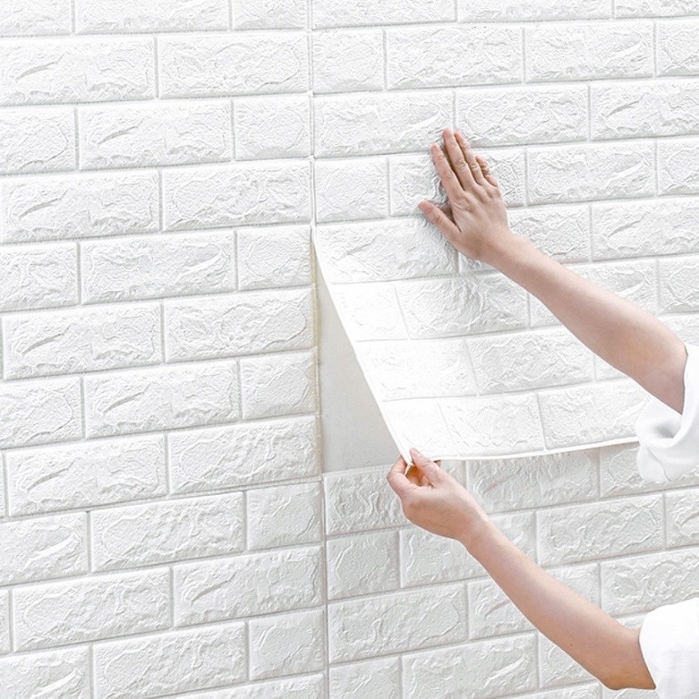 Miếng Dán Tường 3D Bằng Xốp Chống Thấm Nước/ Dầu Mỡ Độc Đáo Trang Trí Nhà Tắm/ Phòng Ngủ