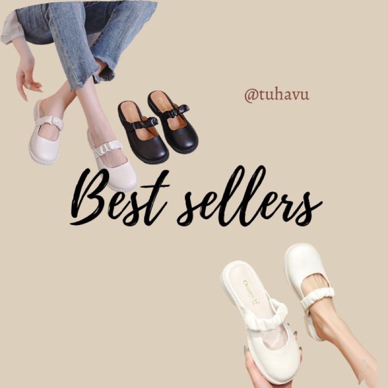 Giày sục quai chun tiểu thư, dễ thương - Giày nữ da cao cấp phong cách Ulzang, công chúa bánh bèo