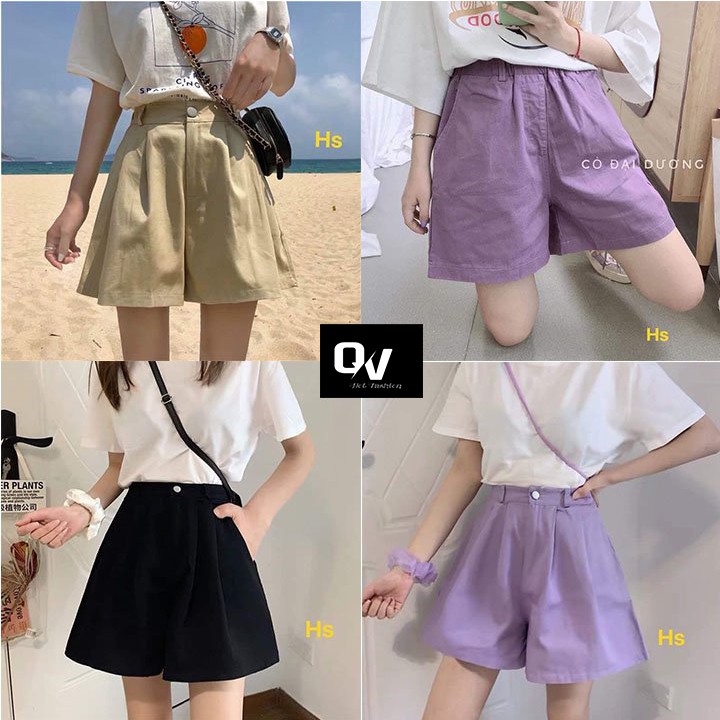 Quần short kaki cài cúc dáng a - quần đùi phong cách có ảnh thật tự chụp - quần đùi - quần short  - HÀNG XỊN - SHOPQV
