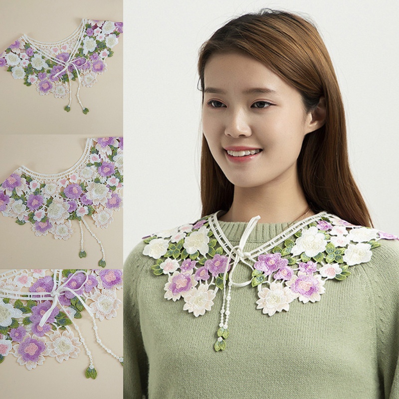 Cổ Áo Rời Cổ Bẻ Giả Len Thời Trang Cho Nữ