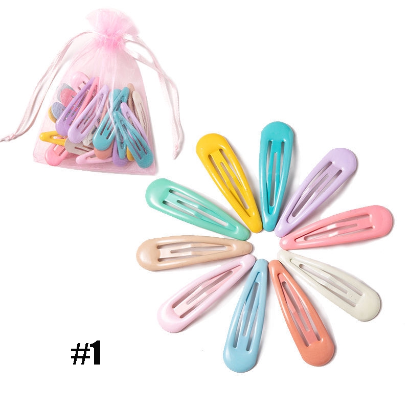Set 10 kẹp tóc màu sắc ngọt ngào dành cho nữ