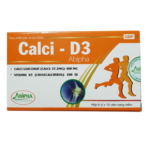 Calci - D3 Abipha Bổ sung canxi vitamin D phát triển xương, răng cho trẻ, tăng canxi cho phụ nữ có thai