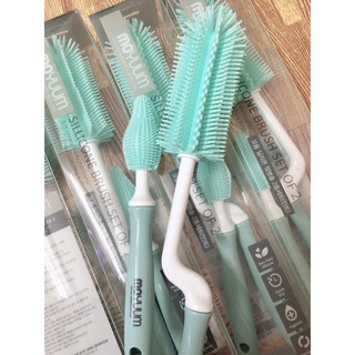 (Xả kho) Set cọ rửa bình và núm ti Silicon Moyuum Hàn Quốc