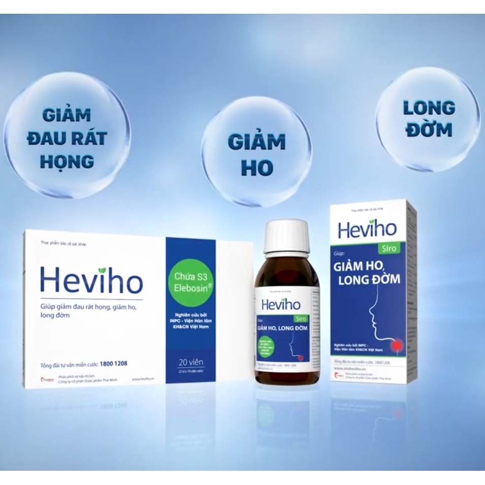 Viên uống Heviho và Siro Heviho - Giúp giảm đau rát họng, giảm ho, long đờm