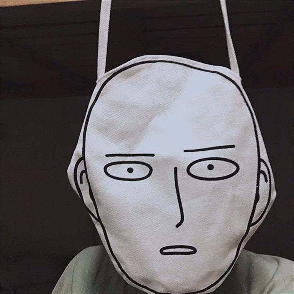 Lanfy Túi Xách Vải Canvas Gấp Gọn Tái Sử Dụng Được In Hoạt Hình One Punch Man Cho Nam Và Nữ Đi Học/ Du Lịch