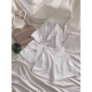 SET ÁO VEST KẺ SỌC  + SHORT