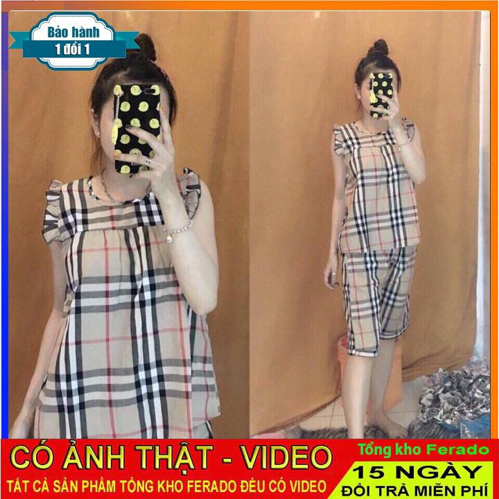 [ xả kho ] HS Bộ mặc nhà kẻ tay bèo