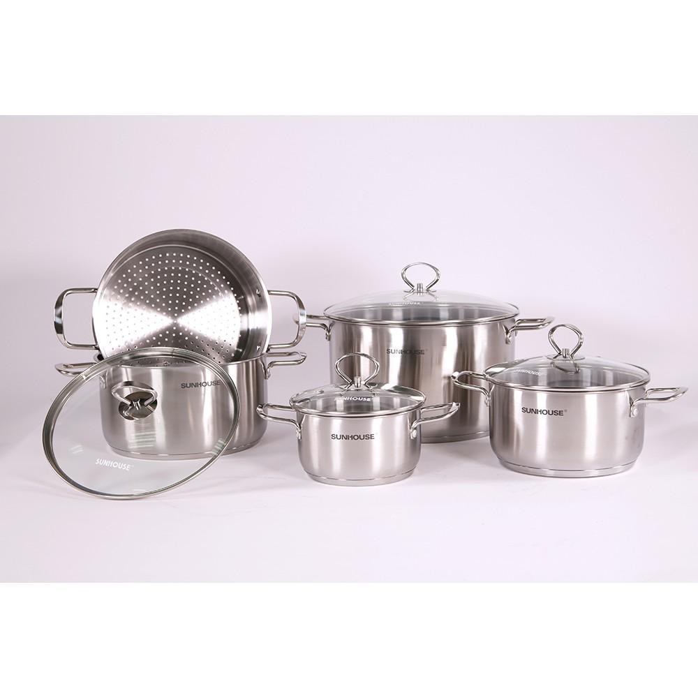BỘ NỒI INOX 3 ĐÁY SUNHOUSE SH895