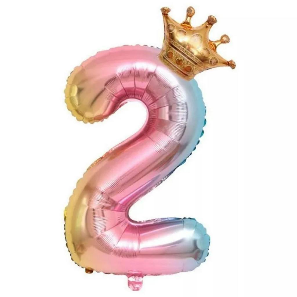 Bóng số màu cầu vồng rainbow size 32inch 70cm trang trí tiệc party sinh nhật - Booshopdecor