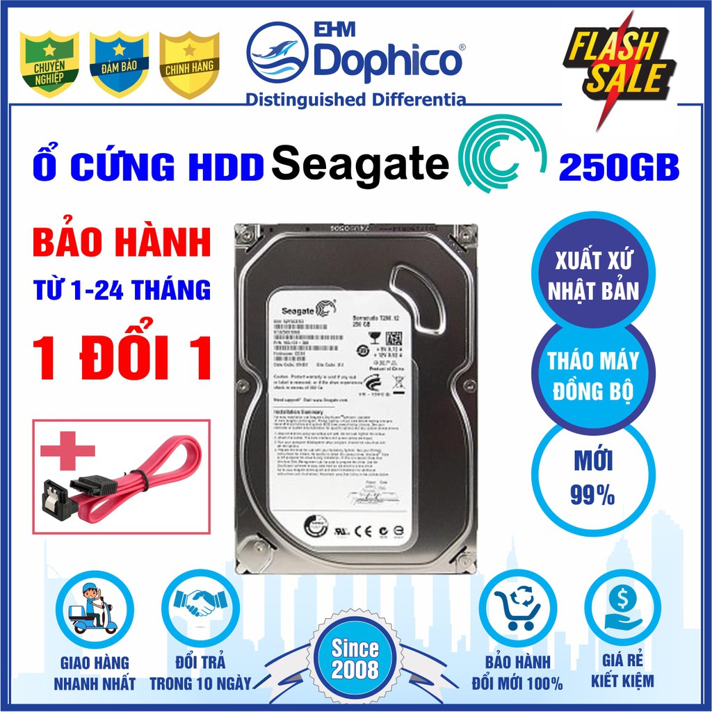 5 Option Ổ cứng HDD 3.5” Seagate 250GB Chính Hãng – Bảo hành từ 1-24 tháng 1 đổi 1 – Tháo máy đồng bộ mới 99%