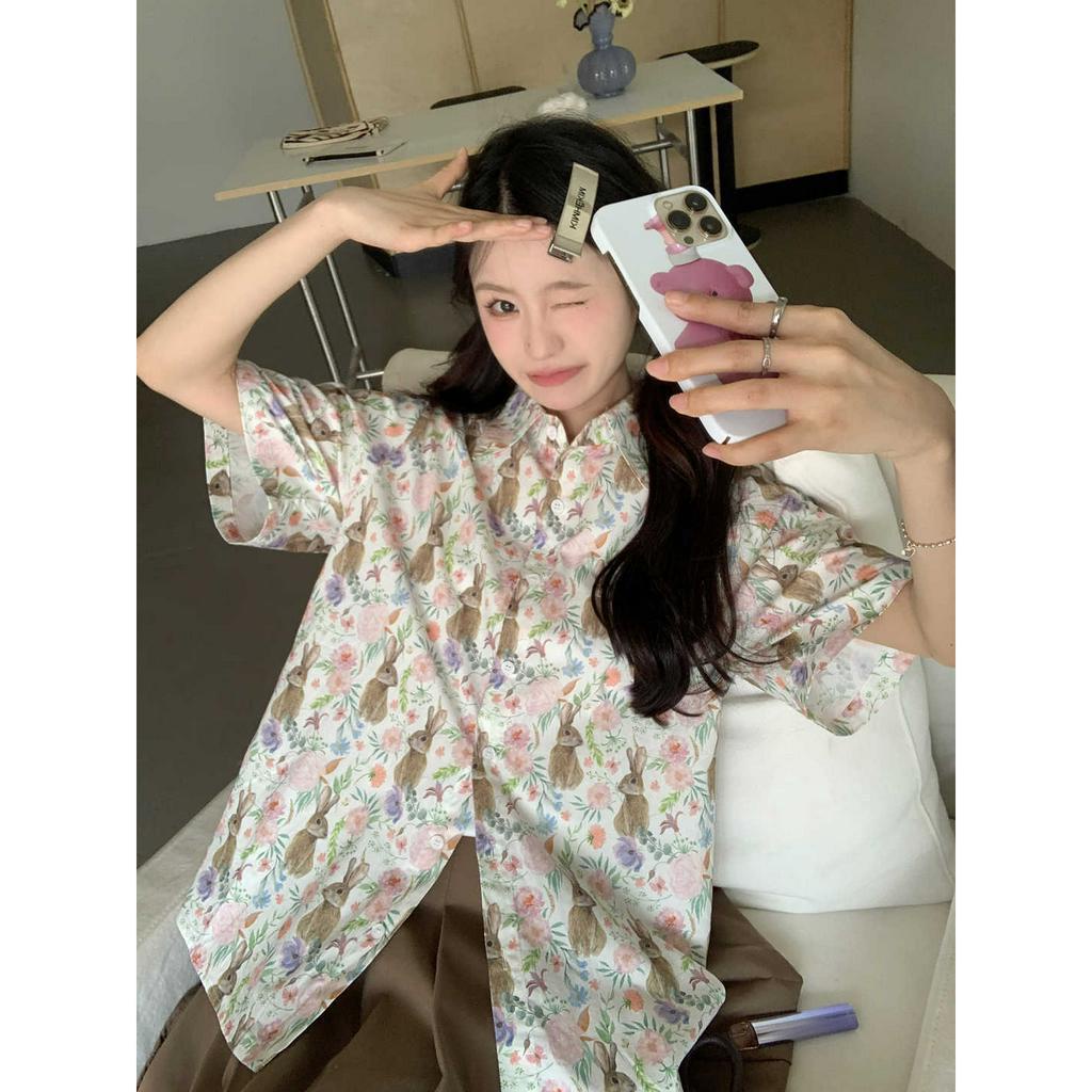 Áo Sơ Mi Ngắn Tay Có Cổ Thời Trang Mùa Hè Hàn Quốc Dành Cho Nữ