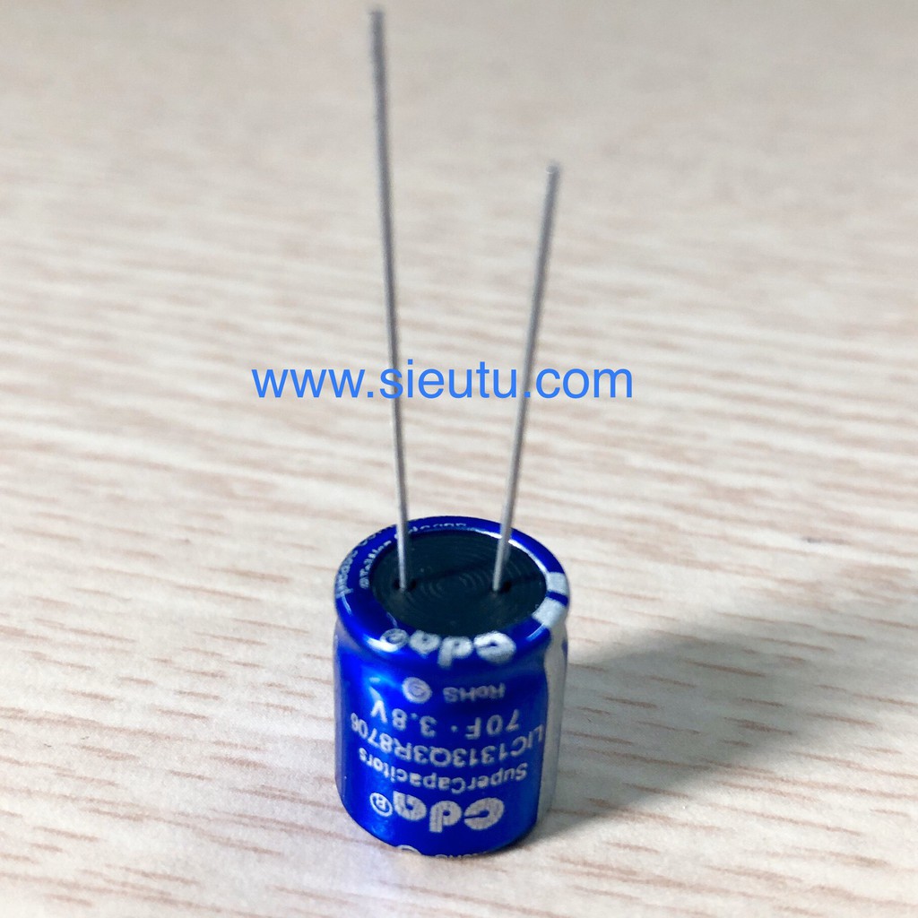 Siêu tụ điện 3.8V 70F dung lượng 30mAh thay thế pin lưu trữ