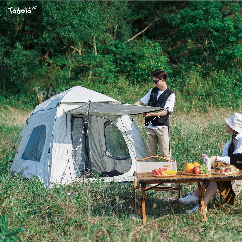 Lều Cắm Trại Tự Bung Tabalo Cabin Tent, Lều Dã Ngoại Tự Động 3-4 Người