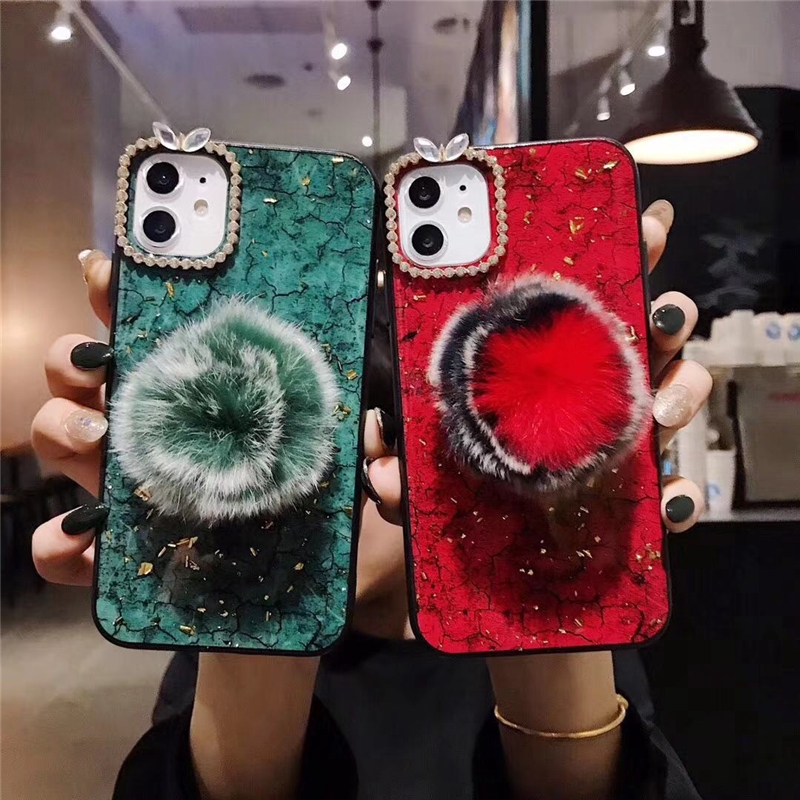 Ốp lưng vân đá cẩm thạch có bóng lông cho điện thoại Samsung J2 J7 Prime J7 J5 J3 Pro J6 J4 Plus J8 2018
