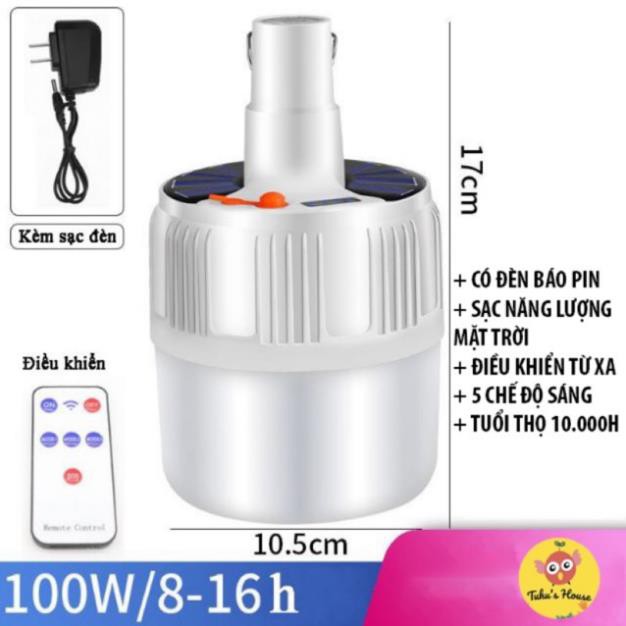 Đèn led tích điện năng lượng mặt trời siêu sáng Có Điều Khiển Từ Xa, Công Suất 80W, 5 Chế Độ Sáng