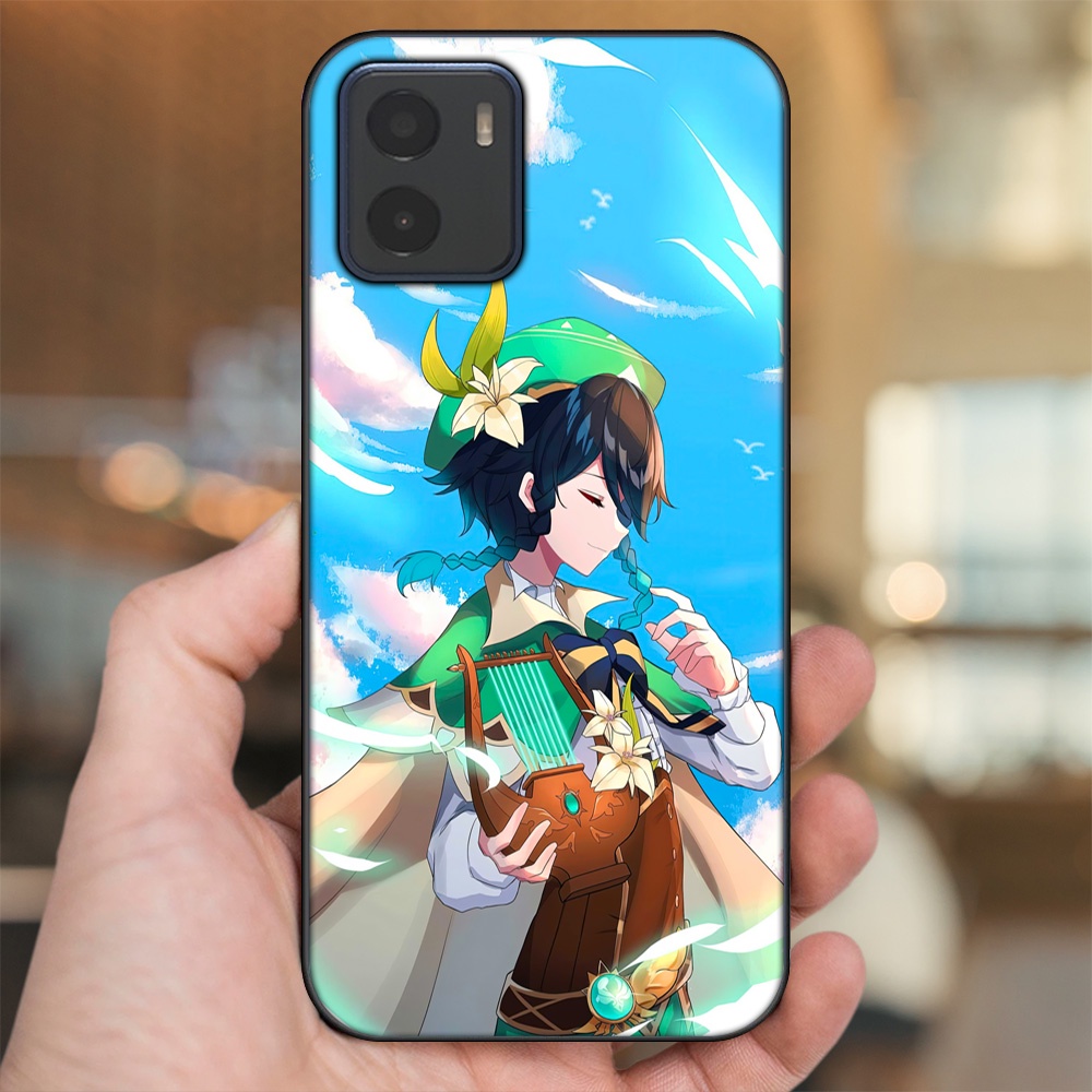 Ốp lưng Vivo Y15s, Y15a viền đen in hình Venti Genshin Impact