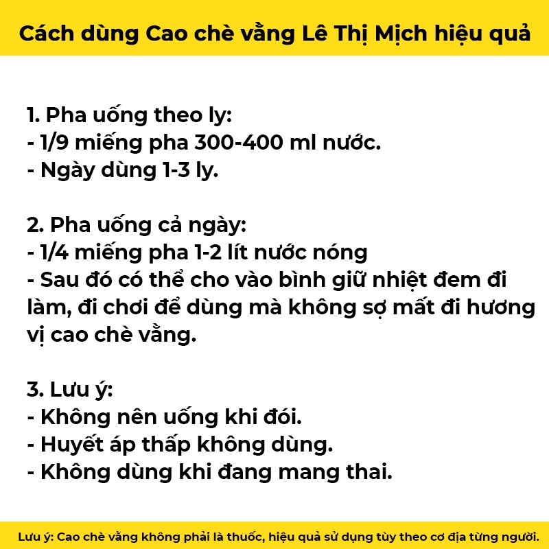 Cao chè vằng Lê Thị Mịch lợi sữa giảm cân cho mẹ sau sinh, Hộp 500gr x 20 miếng đặc sản làm quà