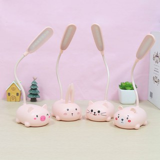 Đèn LED để bàn học, bàn làm việc hình thú dễ thương sạc pin tiện lợi (DLT06)