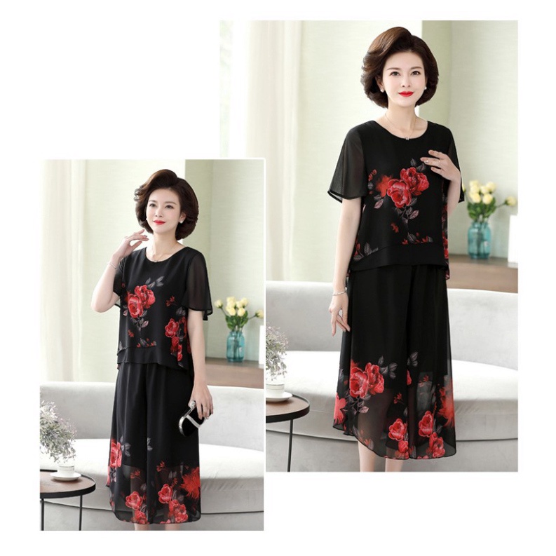 Bộ đồ trung niên nữ đi chơi đẹp. hoa hong moi 2