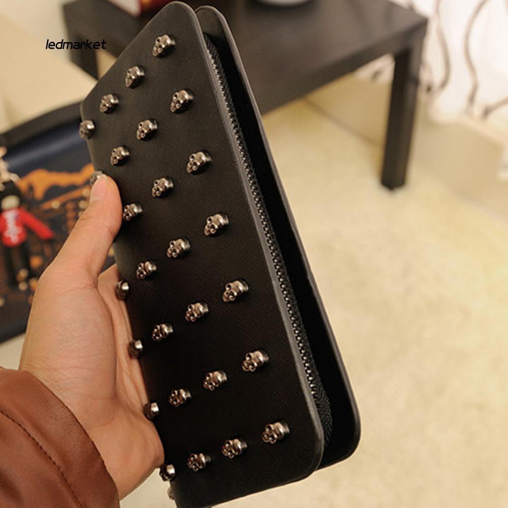 Ví da dáng dài trang trí đầu lâu phong cách cổ điển | BigBuy360 - bigbuy360.vn