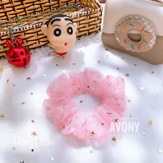 Scrunchies vải đính sao lấp lánh