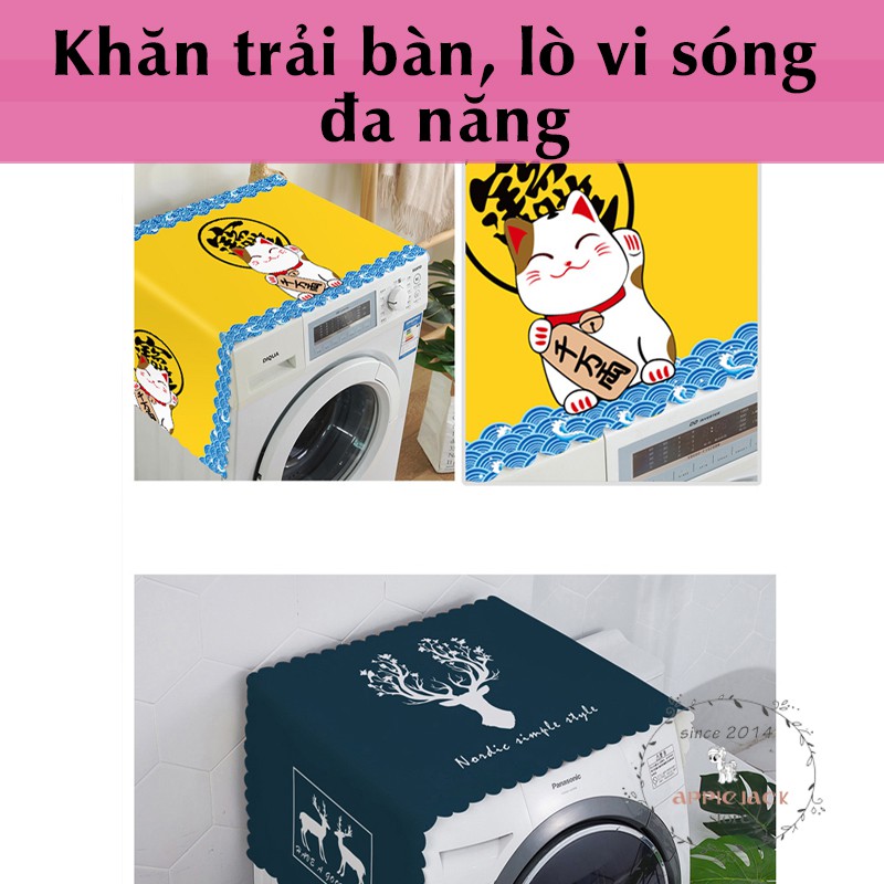 [SẴN-ĐẸP] Khăn trải bàn, phủ bàn trà trang trí phòng khách, lò vi sóng, máy giặt, tủ lạnh, mẫu mới nhất