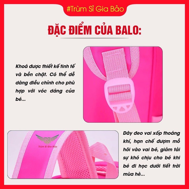 Balo Cho Bé Mẫu Giáo Bé Gái Bé Trai SIZE 32 *24 CM  Balo Trẻ Em Đi Học Hoạ Tiết Hoạt Hình Dễ Thương.