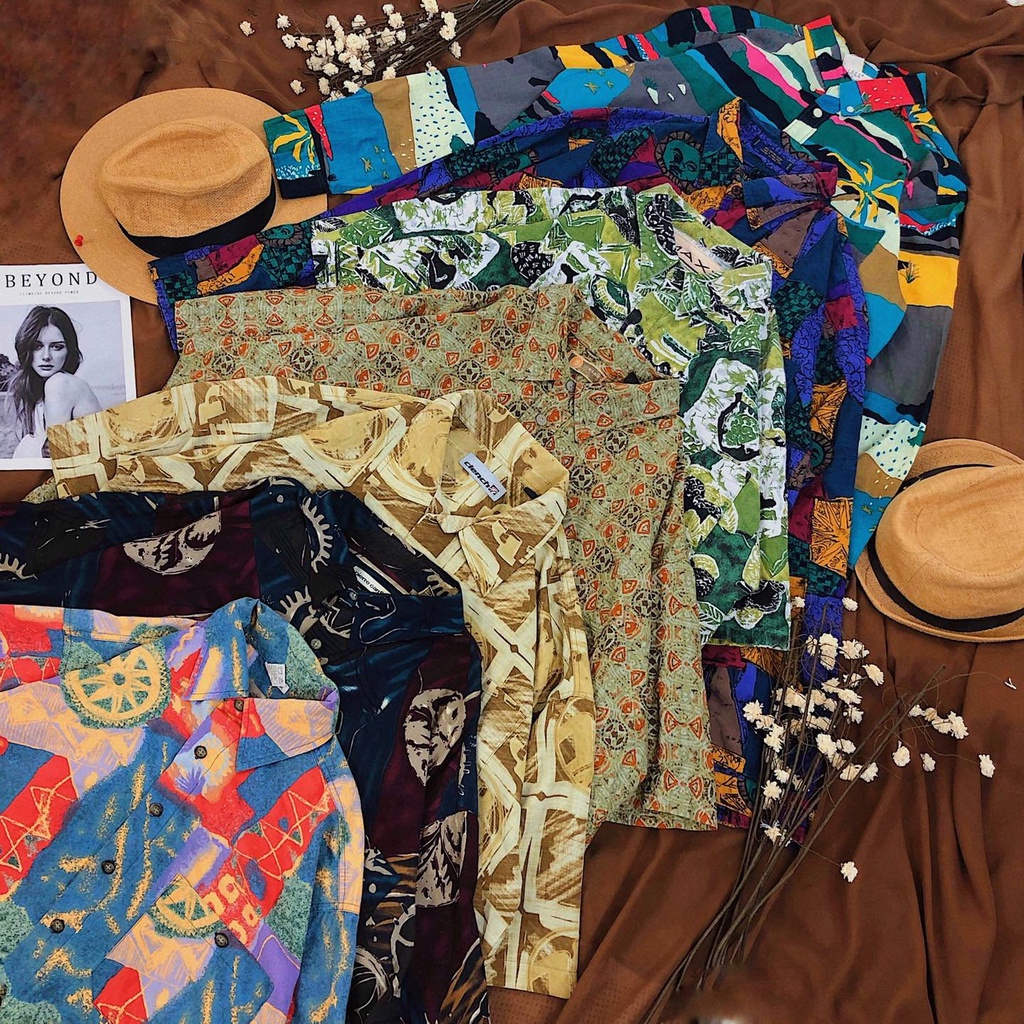 Sơ Mi Hawaii , Sơ Mi Họa Tiết 2hand Unisex Nam Nữ Đi Biển Hoa Nhóm Lá Kiểu Họa Tiết Nhiệt Đới Big Size Tay Ngắn Siêu Đẹp