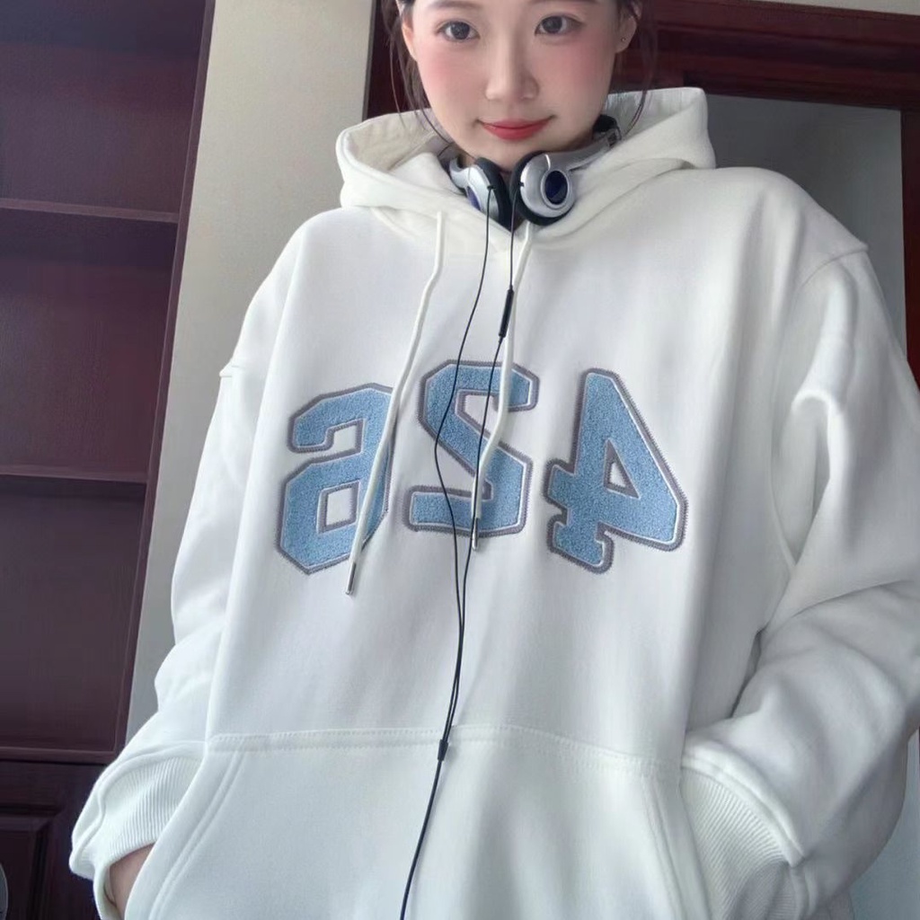 SUXI Áo Hoodie Mỏng Màu Trơn Dáng Rộng Thời Trang Xuân Thu Dễ Phối Đồ Cho Nữ