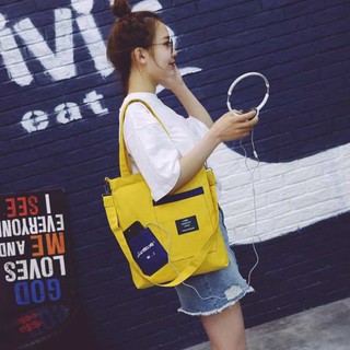 tote phối 2 túi ngoài