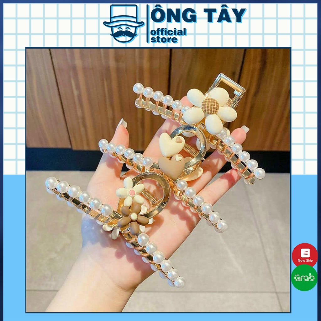 Kẹp tóc hình hoa bản to phong cách hàn quốc