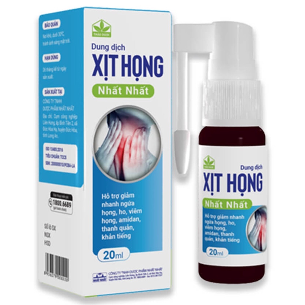 Dung dịch xịt họng Nhất Nhất. Hỗ trợ giảm nhanh ngứa họng, ho, khàn tiếng (Hàng chính hãng)