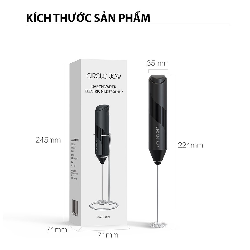 Máy tạo bọt cà phê Xiaomi Circle Joy, máy đánh kem nhỏ gọn, 14000 rpm