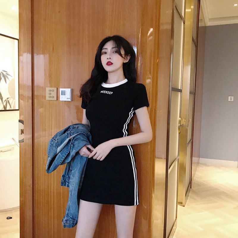 Váy Nữ Ôm Body Cộc Tay Kiểu Dáng Thể Thao | BigBuy360 - bigbuy360.vn