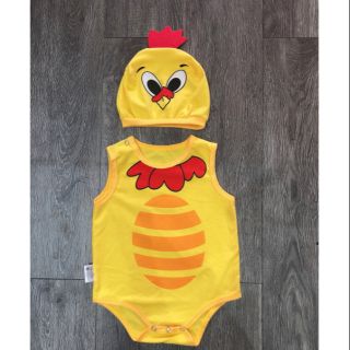 Baby body suit nón rời tạo hình gà con baby