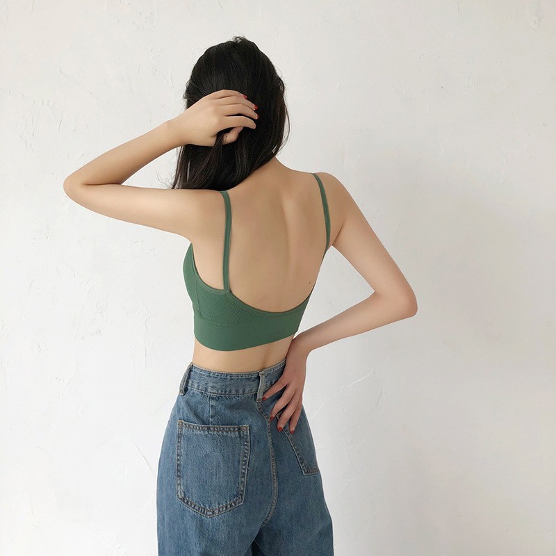 Áo Bra Nữ Cotton Tăm Khoét Lưng Siêu Hot (Kèm Video Thật ) MS 367