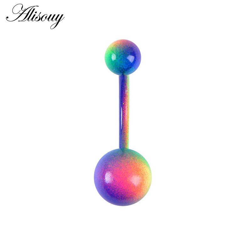 Alisouy 1 Khuyên Rốn Thép Không Gỉ Xỏ Khuyên Gợi Cảm