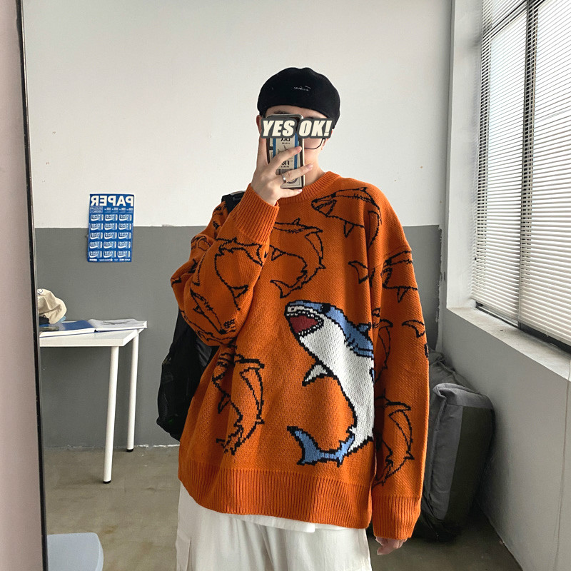 Áo sweater cổ tròn co giãn in hình đơn giản thời trang dành cho nam và nữ