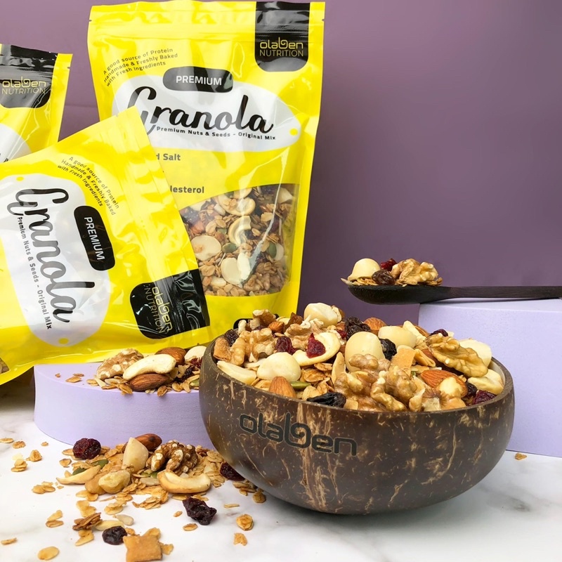 Olaben Nutrition Hạt Granola 500g Ngũ cốc giảm cân nướng Mật ong Vanila