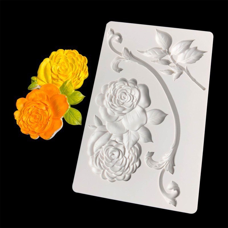 Khuôn Silicone Tạo Hình Hoa Hồng Trang Trí Bánh Chống Dính Cho Nhà Bếp