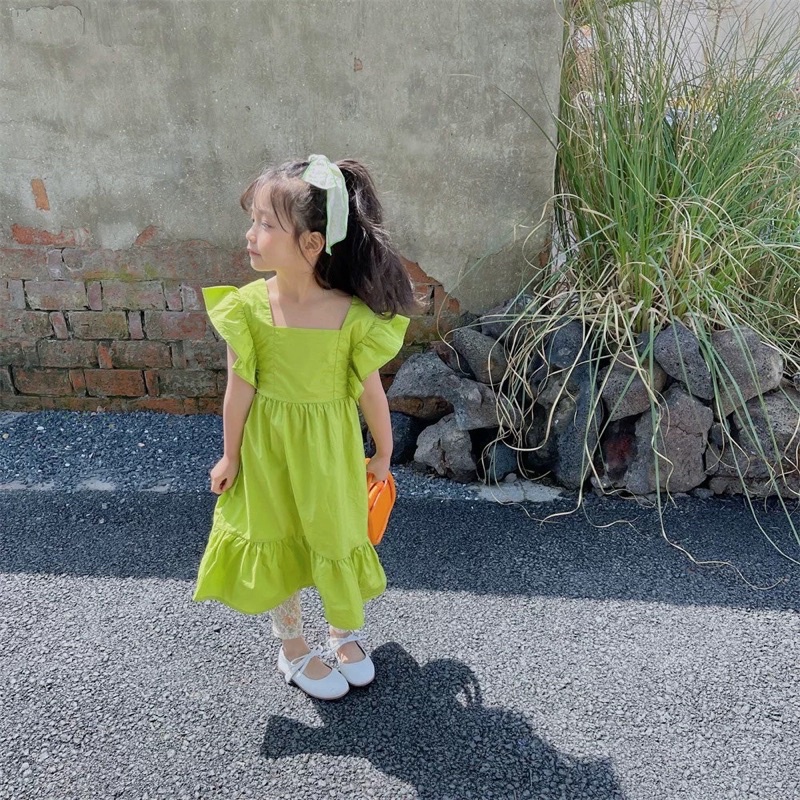 Váy bé gái 12-35kg nơ xanh