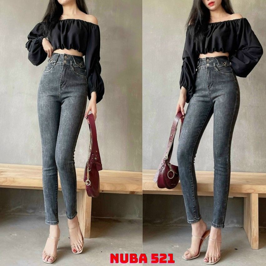 Quần jean nữ lưng cao đẹp giá rẻ,quần bò lady 521