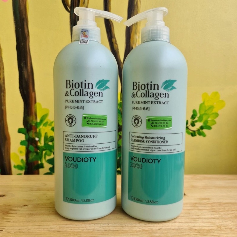 Cặp dầu gội xả biotin collagen voudioty