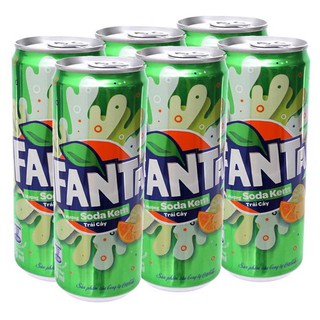 LỐC 6 LON NƯỚC NGỌT FANTA ĐỦ HƯƠNG VỊ 330ML