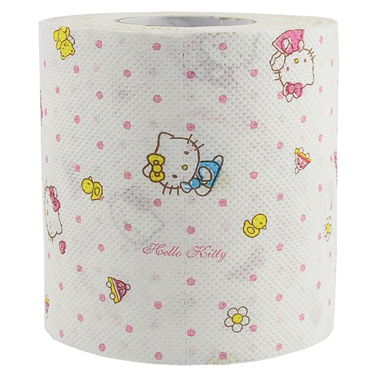 Khăn giấy / Giấy vệ sinh cuộn in hình Hello Kitty/ giấy thấm dầu  - Khăn lau nhà bếp Hello Kitty