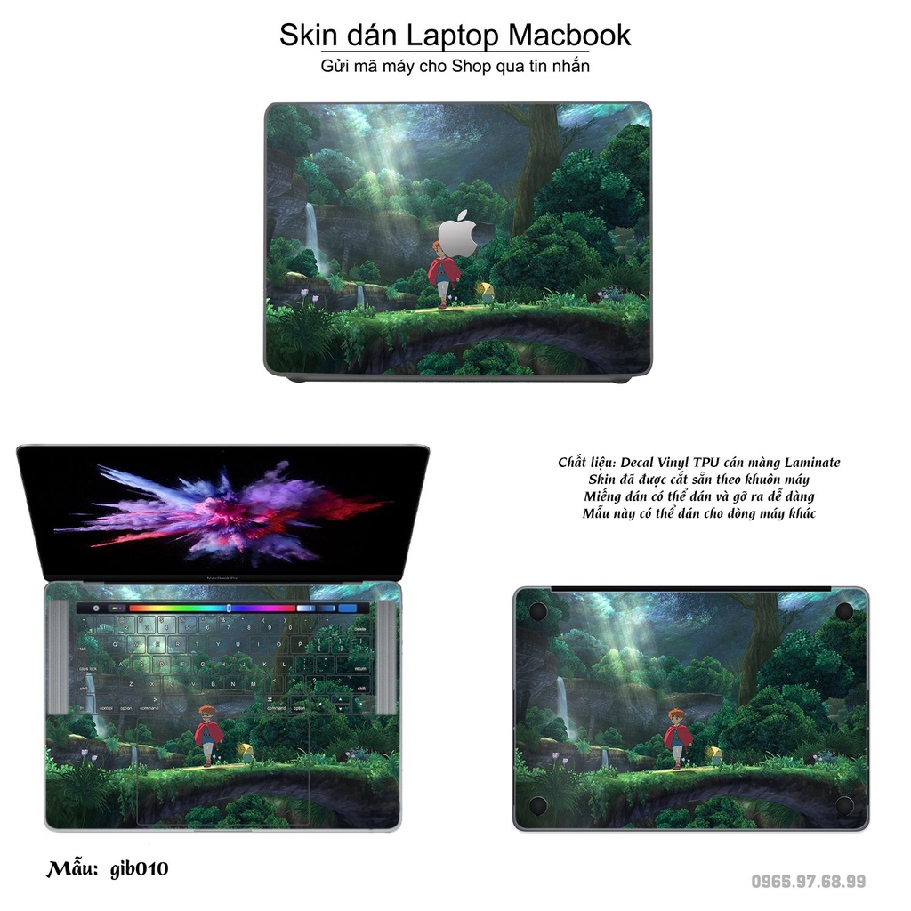 Skin dán Macbook mẫu Ghibli Studio (đã cắt sẵn, inbox mã máy cho shop)