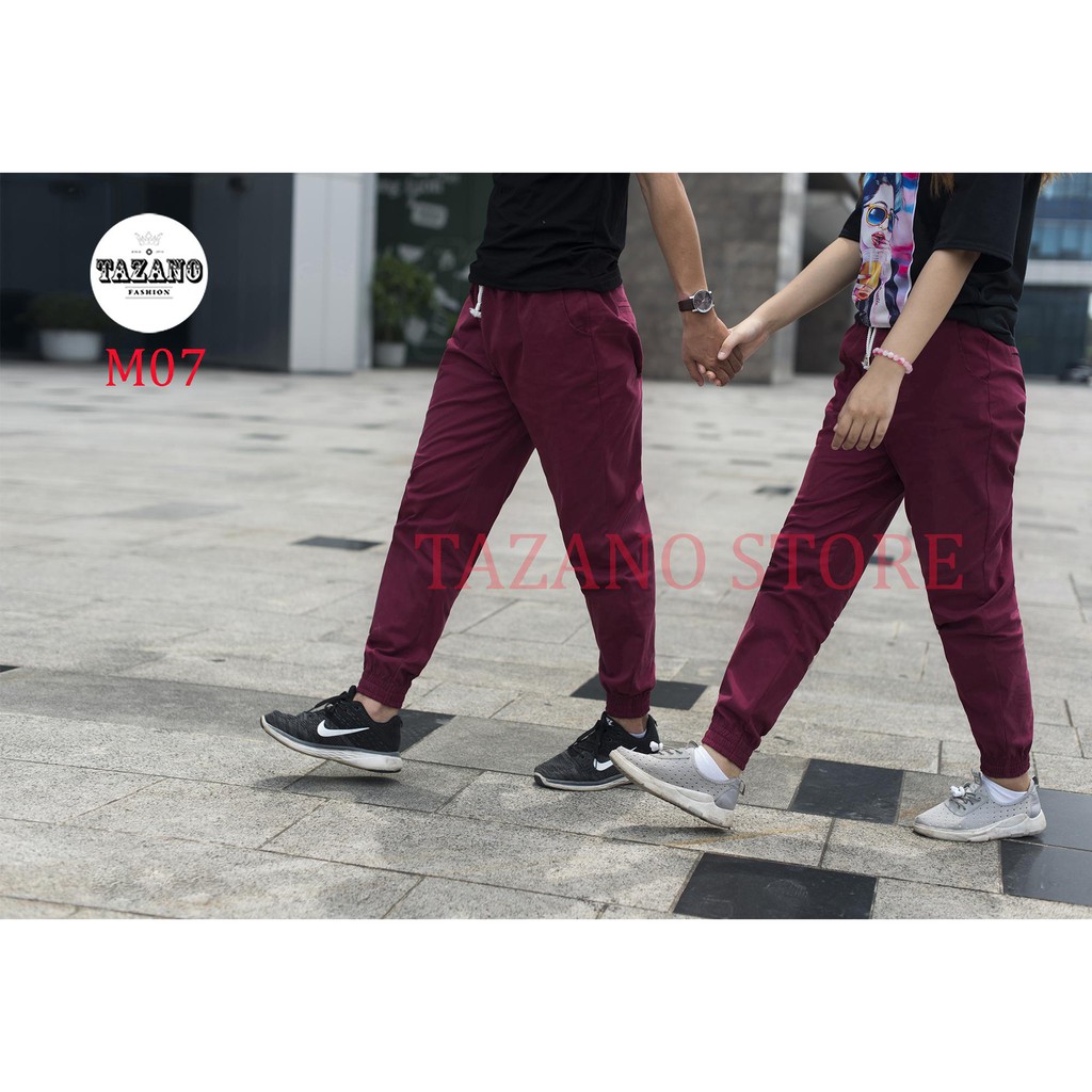 Quần Jogger Kaki Nam - Nữ Co Giãn 4D Hàng Xuất Khẩu (Màu Đỏ Đô)