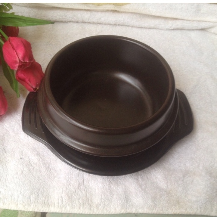 Thố,nồi đất nâu tráng men làm cơm trộn Bibimbap,mì cay,canh kim chi, tokbokki kiểu Hàn Quốc nhiều Size 11-12-13-15-16cm