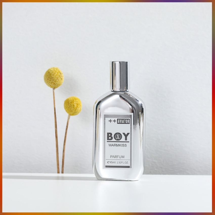 Nước Hoa Nam BoyWarmKiss 45ml/Chai Mầu Bạc Xịt Khử Mùi Toàn Thân Thơm Mát Ngát Hương